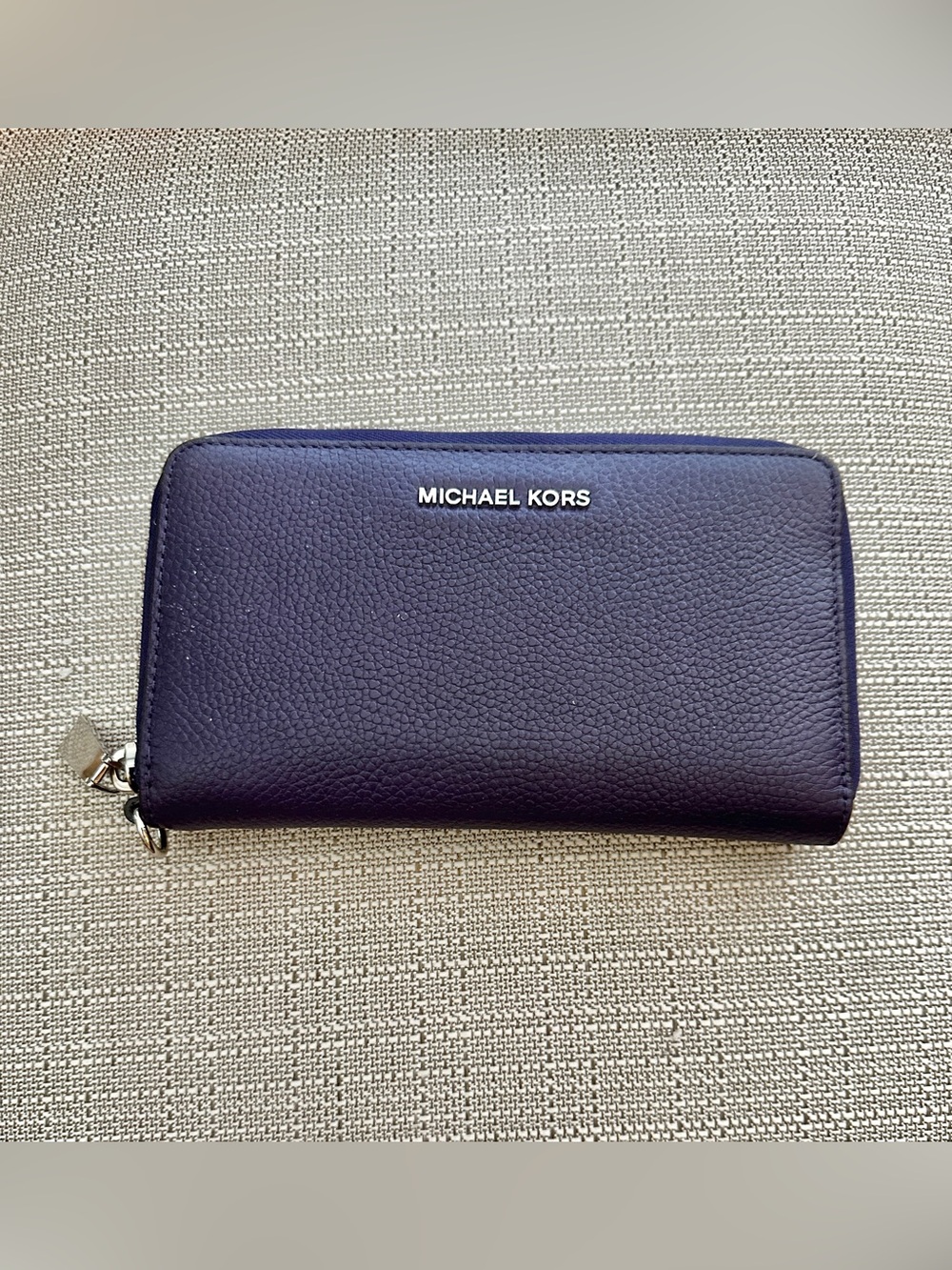 Michael Kors Pebbled Leather Zip Wallet - Purple